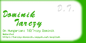 dominik tarczy business card